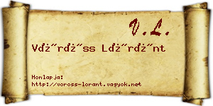 Vöröss Lóránt névjegykártya