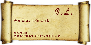 Vöröss Lóránt névjegykártya